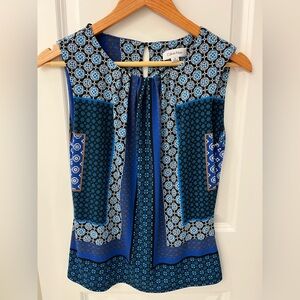 Calvin Klein Women's Geometric Blue Blouse